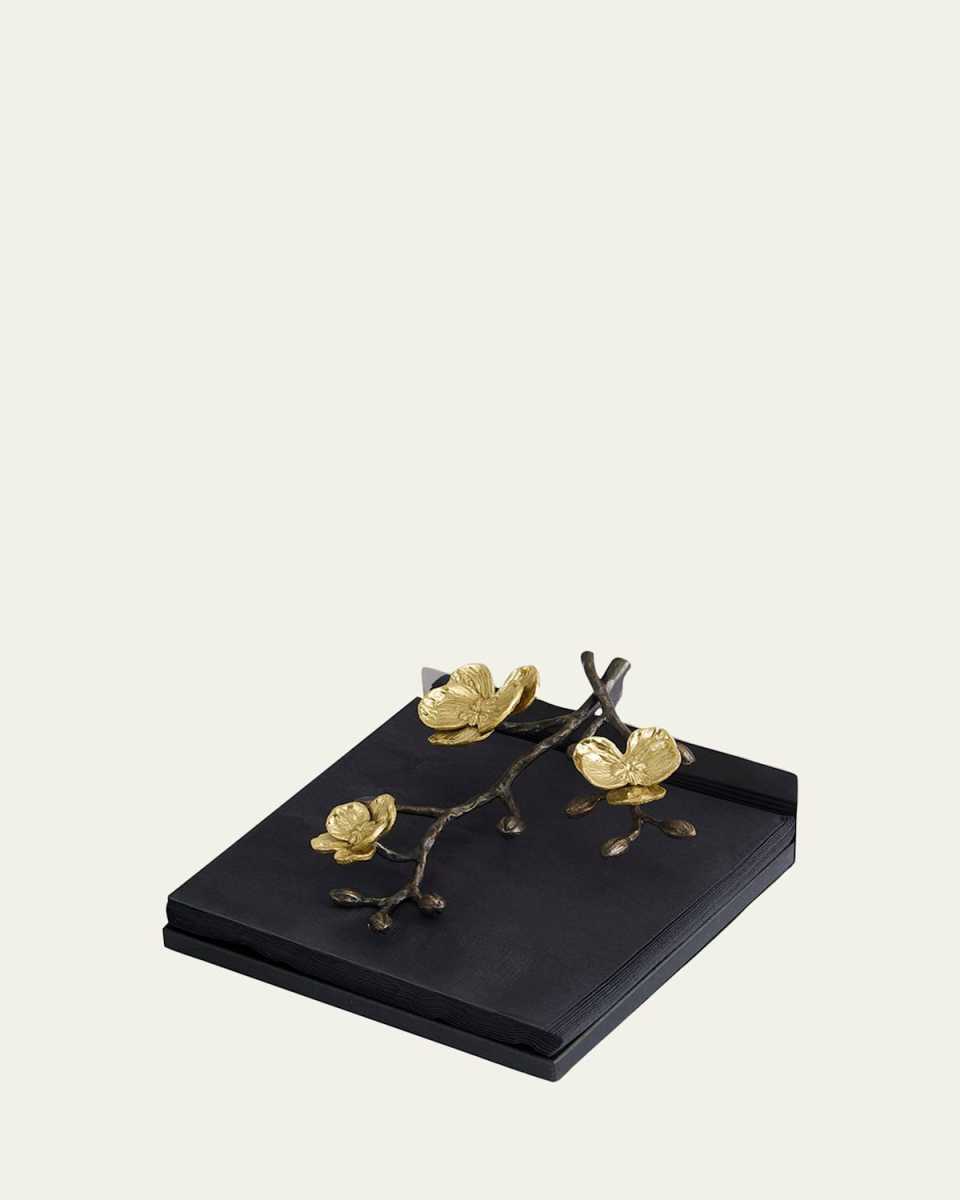 Gold Orchid Dinner Napkin Holder